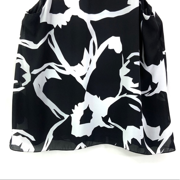 VINCE CAMUTO Tank Black & White Flowy  Tank Top J11 - Picture 6 of 7